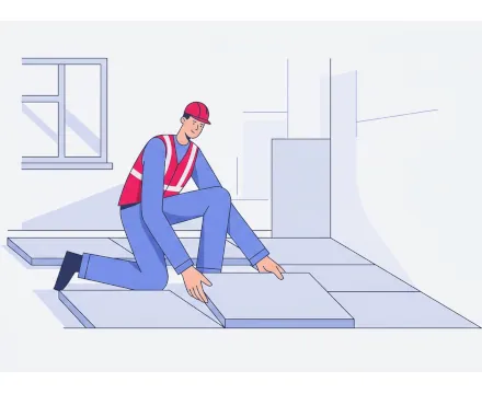 Укладка утеплителя под стяжку