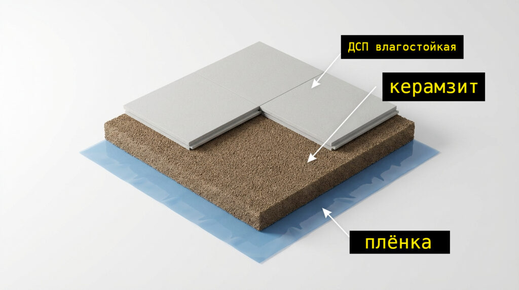 слои сухой стяжки пола