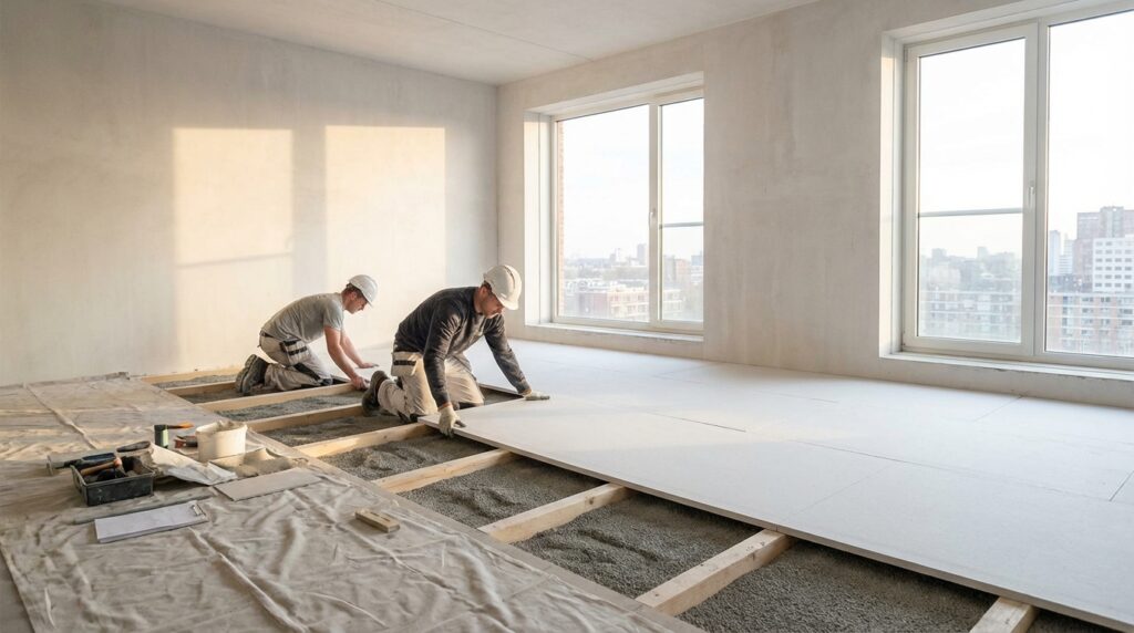 технология сухой стяжки пола